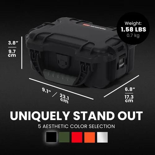 Vista 5 de NANUK 903 - Funda rígida con espuma, IP67, impermeable, resistente a los impactos para cámaras compactas y equipos pequeños, a prueba de polvo, 9.1