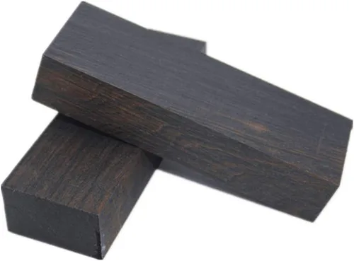 Vista 3 de 1 par de cuchillos de madera de ébano negro natural con mango de mango de losas, cuchillos personalizados para cuchillas en blanco
