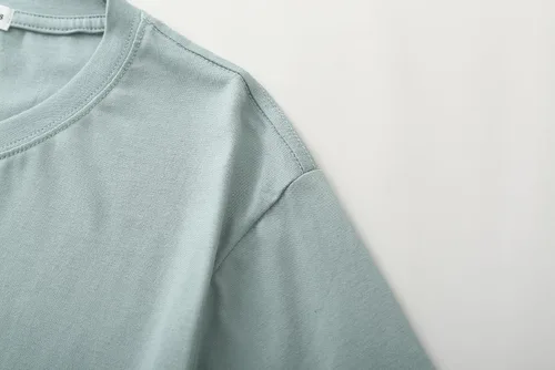 Vista 4 de KLIEGOU Camiseta larga 100% algodón para hombre, preencogida, suave 66 Gris Azul