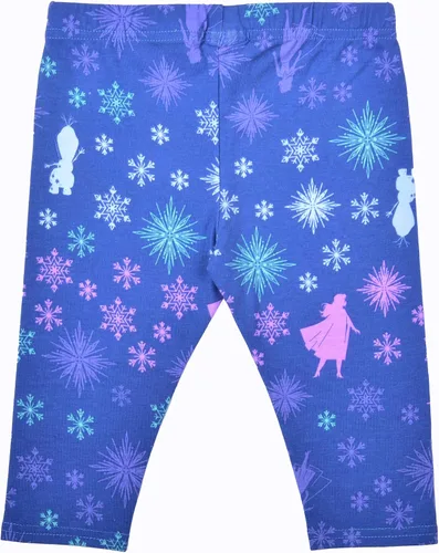 Vista 6 de Disney Frozen - Conjunto de camisetas y leggings Elsa, Anna y Olaf para niñas pequeñas y niños pequeños, color púrpuraazulgris