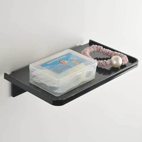 Vista 7 de JDYOOMI Estantes Flotantes de Pared de Acrílico - Pequeño Soporte Adhesivo para Teléfono Montado en la Pared, Organizador de Toallitas, Estante