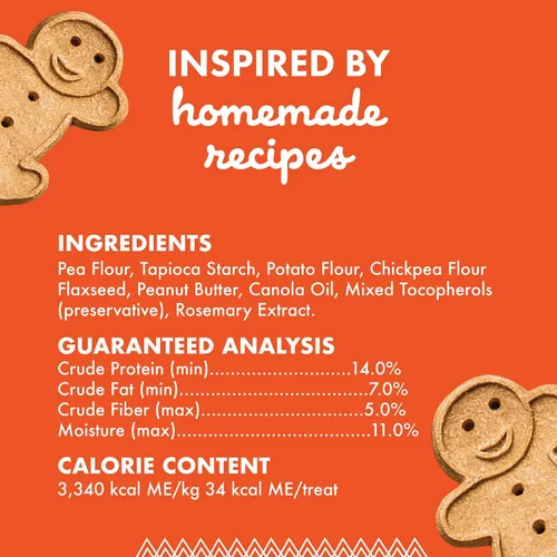 Vista 3 de Buddy Biscuits Grain Free Dog Treats, al horno en los EE. UU., Trate de gran tamaño con mantequilla de maní natural 14 oz Sin granos, golosinas