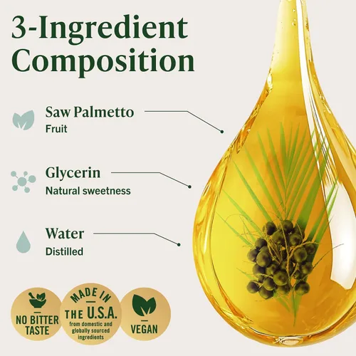 Vista 4 de HERBAMAMA Saw Palmetto Extract - Suplemento de hierbas para el cabello y la salud urinaria - Fórmula de bienestar diario para hombres y mujeres