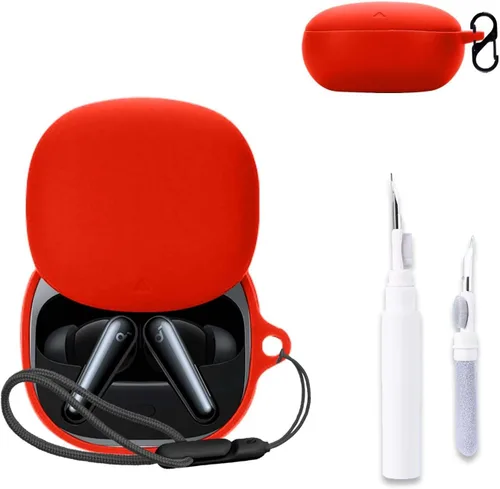Vista 8 de NOUKAJU - Funda protectora para auriculares Anker Soundcore Liberty 5 (con mosquetón + cordón + bolígrafo de limpieza) a prueba de caídas, a prueba
