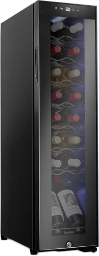 Vista 9 de Ivation Refrigerador de vino con compresor de 14 botellas con cerradura Gran bodega independiente para vino tinto, blanco, champán o espumoso