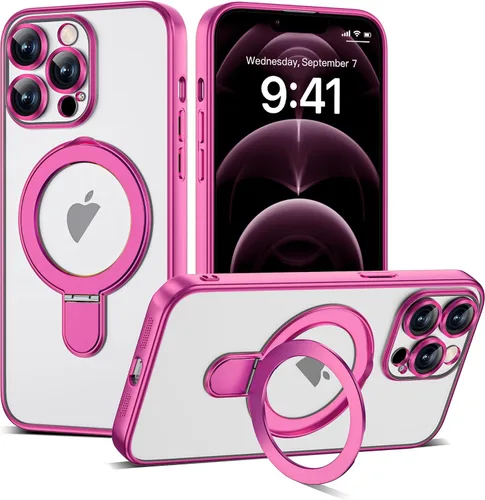 Vista 51 de Funda compatible con iPhone 12 con soporte de anillo magnético invisible [compatible con Mag-Safe] [Protector completo de lente de cámara] Funda