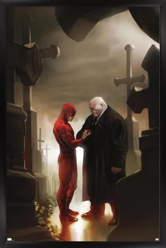 Vista 8 de Trends International Marvel Comics - Póster de pared de Kingpin - Daredevil in Cemetery, 14.72 x 22.37 pulgadas, versión enmarcada de madera