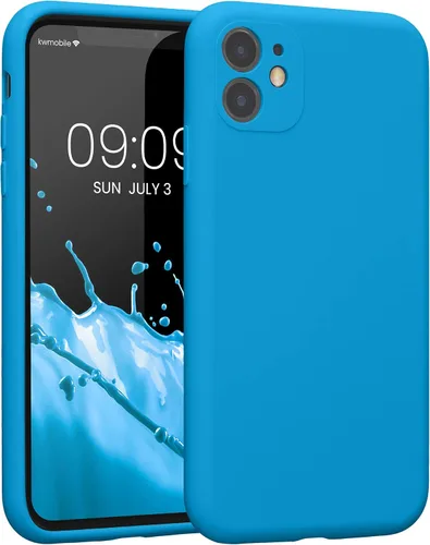 Vista 10 de kwmobile Funda compatible con Apple iPhone 11 - Funda delgada de silicona TPU - Acabado suave al tacto - Azul báltico