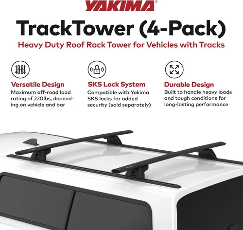 Vista 4 de Yakima TrackTower Cargo Roof Rack Tower, 4 paquetes