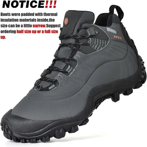 Vista 2 de Manfen Botas de senderismo para hombre Thermator, impermeables, de media altura