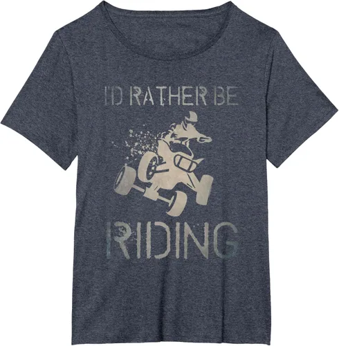 Vista 83 de Camiseta gráfica I'd Rather Be Riding ATV Quad Racing Rider de 4 ruedas, Negro