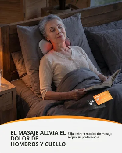 Vista 3 de CooCoCo Masajeador inalámbrico de cuello y espalda con calor, amasamiento
