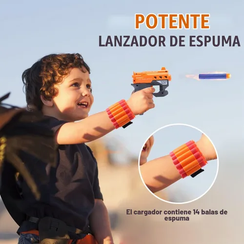 Vista 5 de BananMelonBM Juego de Práctica de Disparo de Zombies, Juguetes de Objetivo de Espuma, Conjuntos de Lanzadardos de Espuma, con 2 Lanzadardos
