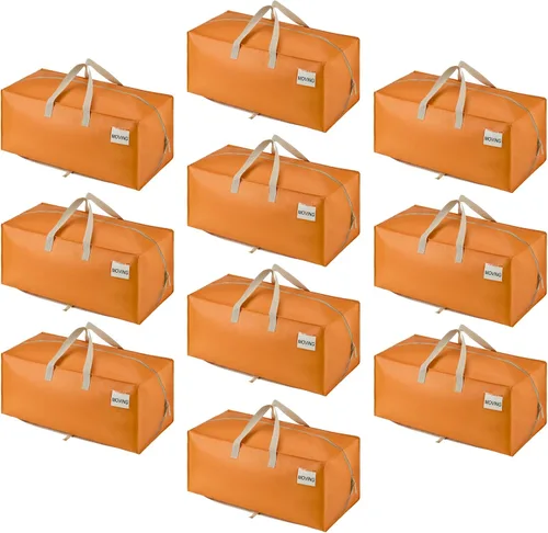 Vista 117 de VENO Paquete de 6 bolsas de mudanza resistentes con correas de mochila, cremalleras y asas, bolsas de embalaje extragrandes para artículos