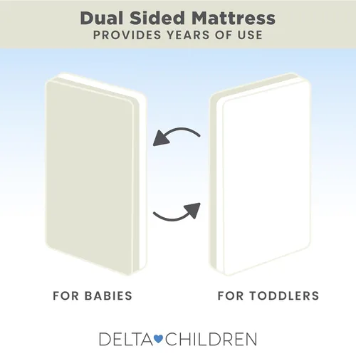 Vista 9 de Delta Children Colchón Spring Breeze – Colchón transpirable para cuna de bebé y niños pequeños con núcleo de nube – Funda lavable a máquina