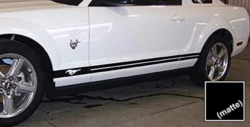 Vista 7 de Adhesivos de rayas laterales para puerta de panel basculante para Ford Mustang Negro (brillo) - RAA - CB
