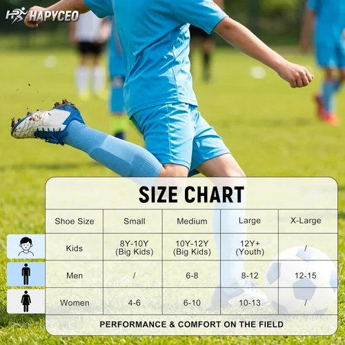 Vista 7 de Cushioned Knee High Soccer Softball Socks 2 Pairs Youth Adult Negro