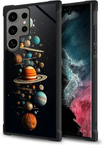 Vista 13 de Funda compatible con Samsung Galaxy S24 Ultra, Alien Night Back+Soft Silicone Acrylic TPU Design Shock Fall Prevention Funda protectora para Samsung