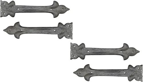 Vista 28 de Adonai Hardware Adonijah Bisagra falsa de aluminio para montaje frontal (6.5" x 12 Pack, Negro mate) para puertas de granero, puertas, armarios
