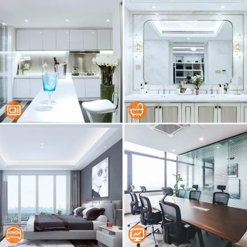 Vista 5 de inShareplus Iluminación empotrable LED de 2 pulgadas, luz regulable de 3 W (equivalente a 35 W), luz blanca diurna de 5000 K, CRI80, lámparas