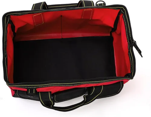 Vista 5 de Hiceeden Bolsa de herramientas de boca ancha de 16 pulgadas, bolsa de herramientas plegable con revestimiento impermeable y correa ajustable, bolsa