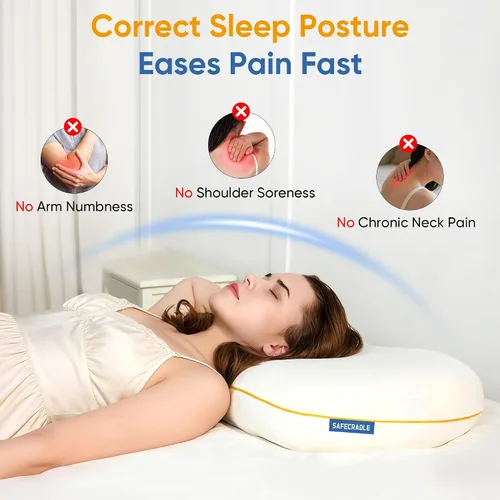 Vista 2 de Almohada cervical refrescante para dormir de lado, almohada cervical refrescante para dormir de lado, almohadas de espuma viscoelástica para dormir
