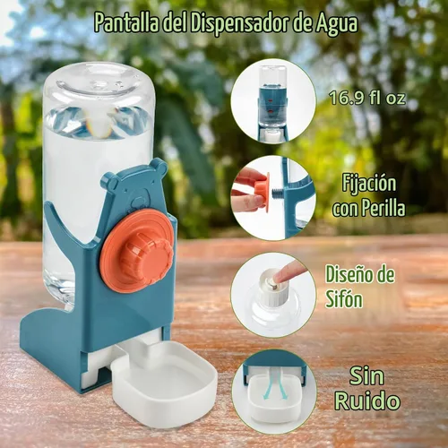 Vista 7 de Rypet Juego de dispensador de agua para pájaros sin ensuciar, alimentador automático para pájaros para jaula, contenedor de alimentos transparente
