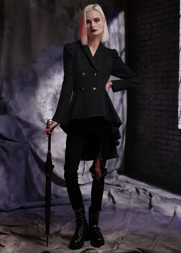 Vista 5 de Scarlet Darkness Women's Vintage Gothic Tailcoat Long Sleeve Tuxedo Jacket Steampunk Jacket Coat