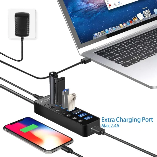 Vista 3 de Multi Puerto USB Hub.
