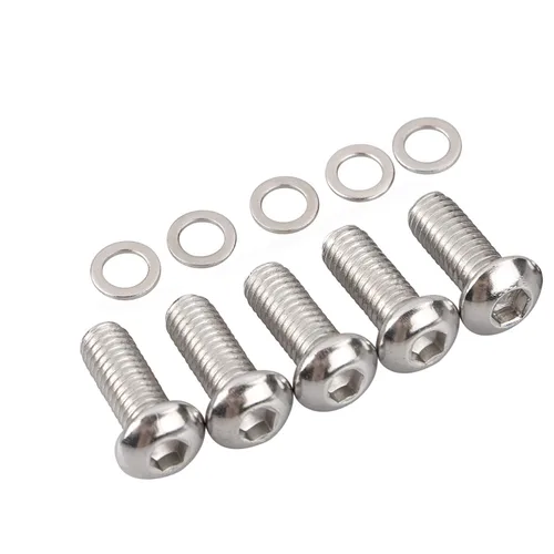 Vista 2 de 5 piezas de acero inoxidable Derby cubierta botón cabeza tornillo kit para Harley Touring Street Electra Glide Road King