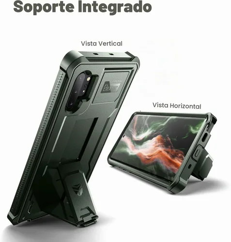 Vista 4 de Dexnor Funda para Samsung Galaxy Note 10+ Plus, [protector de pantalla y soporte integrados] Protección de grado militar de servicio pesado a prueba