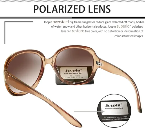 Vista 170 de Joopin Lentes de sol de gran tamaño para mujer, polarizados, grandes, para conducción, protección UV, grandes sombras