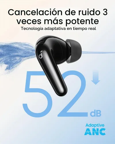 Vista 3 de Soundcore by Anker Space A40 Auriculares inalámbricos con cancelación activa de ruido adaptable P31i de Anker, cancelación de ruido adaptativa