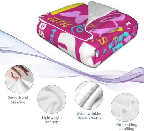 Vista 6 de Manta personalizada con nombre para niños y adultos, mantas personalizadas para niñas y niños, manta de franela personalizada con nombre