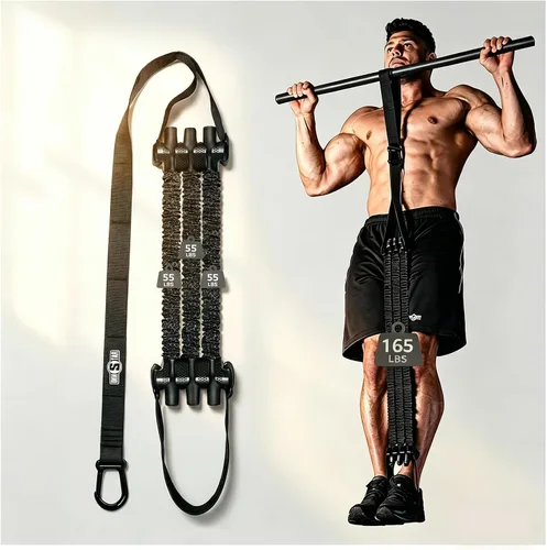 Vista 11 de Innstar Pull Up Assistance Bands, Heavy Duty Resistance Band for Pull Up Assist, Adjustable Resistance 165-265lbs with Fabric Feet/Knee Rest, Pull