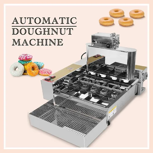 Vista 2 de EAGLEG Máquina automática comercial para hacer donas 4 filas, 2800 W de acero inoxidable donuts máquina de bocadillos, freidora comercial de donas