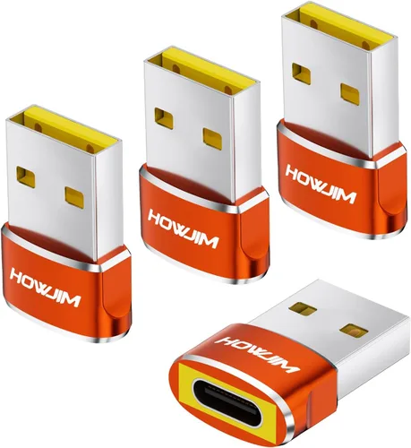 Vista 16 de Adaptador USB a USB C, 2 unidades, convertidor de cargador USB C hembra a macho Negro