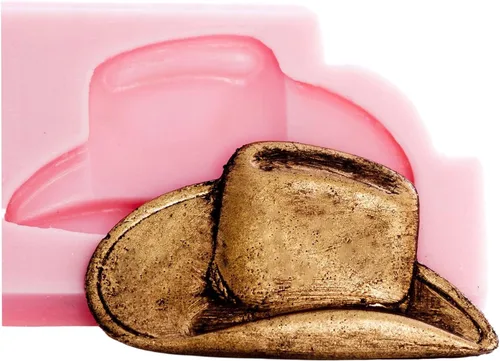 Vista 7 de Pequeño molde fino del silicón del sombrero del vaquero hacer su propio chocolate occidental, fondant, resina, arcilla.. El molde crea el sombrero