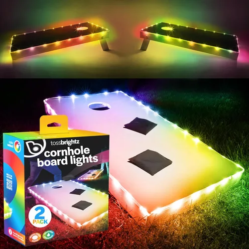 Vista 8 de Brightz TossBrightz - Luces LED de Cornhole para tablero y agujero - Incluye luces para 2 tableros - Ilumina el borde del tablero de cornhole