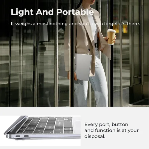 Vista 4 de EooCoo Funda compatible con MacBook Pro de 13 pulgadas, versión 2022-2016, chip M2 M1, carcasa dura transparente, fácil de instalar, funda