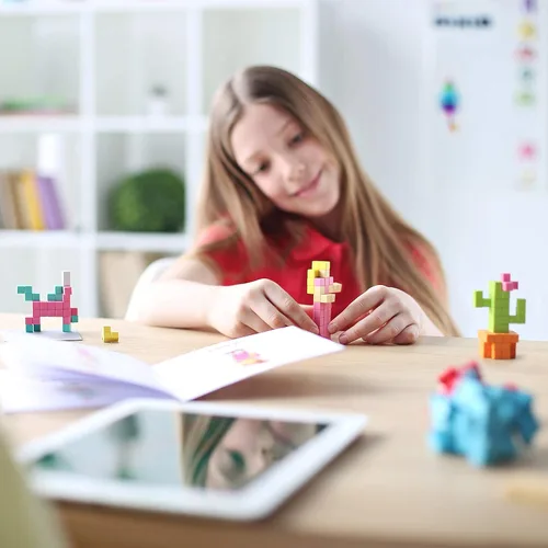 Vista 7 de PIXIO Mini Safari - Bloques magnéticos Juguetes de construcción en Pixel Art Style - Artes y manualidades Juguetes para niños - Bloques