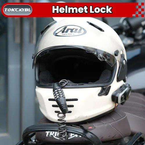 Vista 6 de Cerradura de motocicleta, casco antirrobo, bloqueo de freno y manillar, universal para motocicletas, cuatrimotos, motos de cross, ciclomotores, Negro