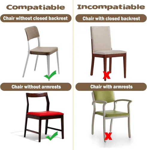 Vista 4 de Paquete de 2 fundas de plástico para sillas, fundas de asiento de plástico para sillas de comedor, resistentes a manchas, agua y gatitos, protector