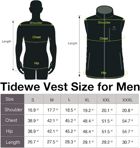 Vista 6 de TIDEWE Chaleco térmico para hombre con batería chaleco ligero para cazasenderismo