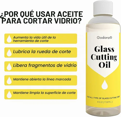 Vista 3 de Godora Aceite de corte de vitrales con gotero, lubricante para cortador de vidrio, 4 onzas líquidas