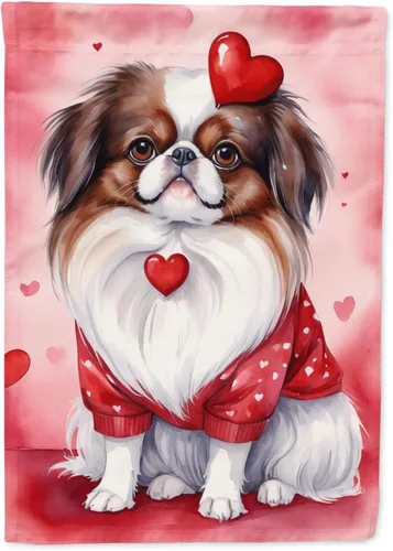 Vista 122 de Caroline's Treasures DAC5252GF Affenpinscher - Bandera de jardín con texto en inglés "My Valentine", bandera decorativa para patio exterior, patio