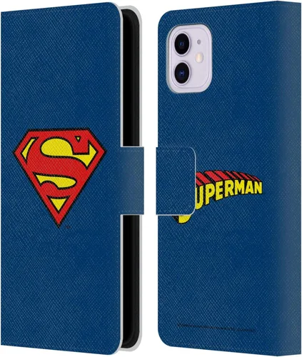 Vista 40 de Head Case Designs Funda de piel con licencia oficial de Superman DC Comics con logotipos negros y rojos compatible con Apple iPhone 11