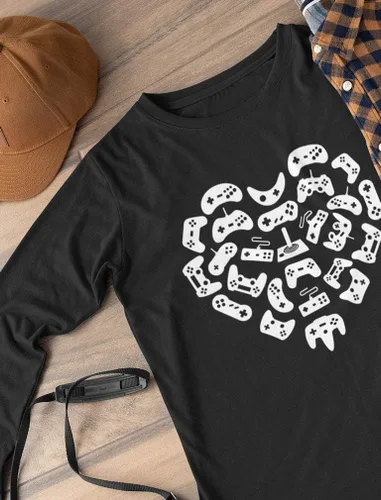Vista 4 de Camiseta de manga larga para el día de San Valentín para niños y niñas, videocámaras