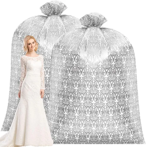 Vista 8 de Teling 2 piezas de 80 x 60 pulgadas Bolsas de regalo para bicicleta jumbo Bolsas de plástico gigantes extra grandes para bicicletas Bodas Cumpleaños