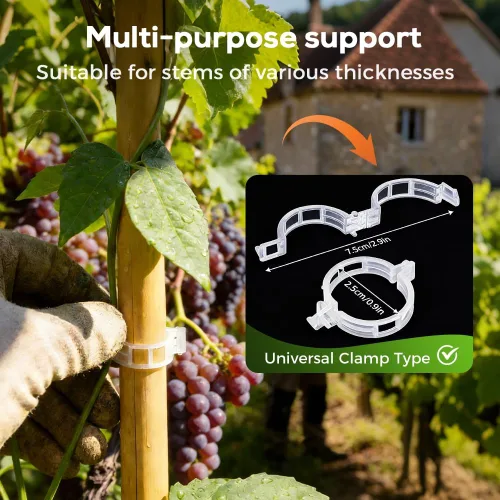 Vista 5 de Clip de plástico seguro para plantas, clips de jardín actualizados 2026 para plantas trepadoras, clips de enrejado de plástico, tomate, uva, vid